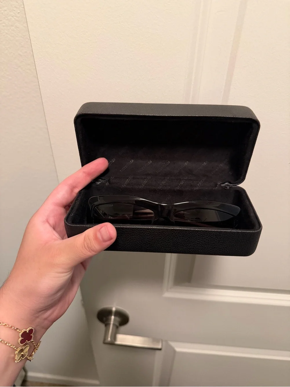 Balenciaga Black Rectangular Sunglasses